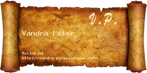 Vandra Péter névjegykártya