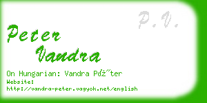 peter vandra business card
